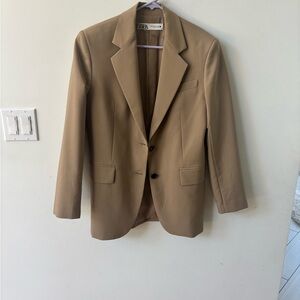 Zara Tan Sport Coat with Notched Lapels